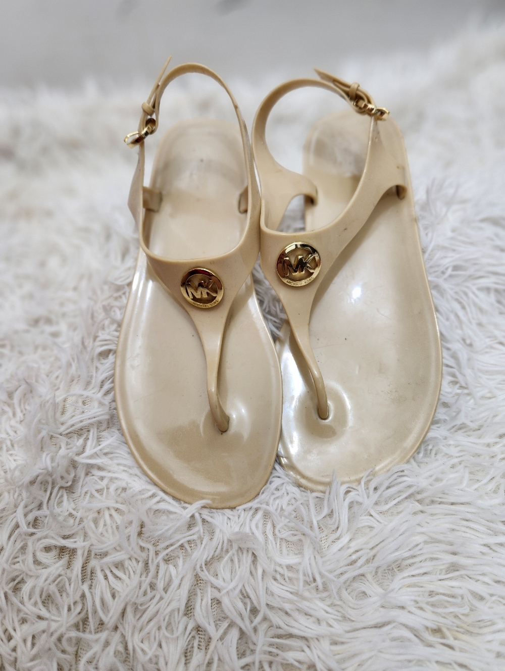 Michael Kors Thong Sandals Nude Beige Size 8